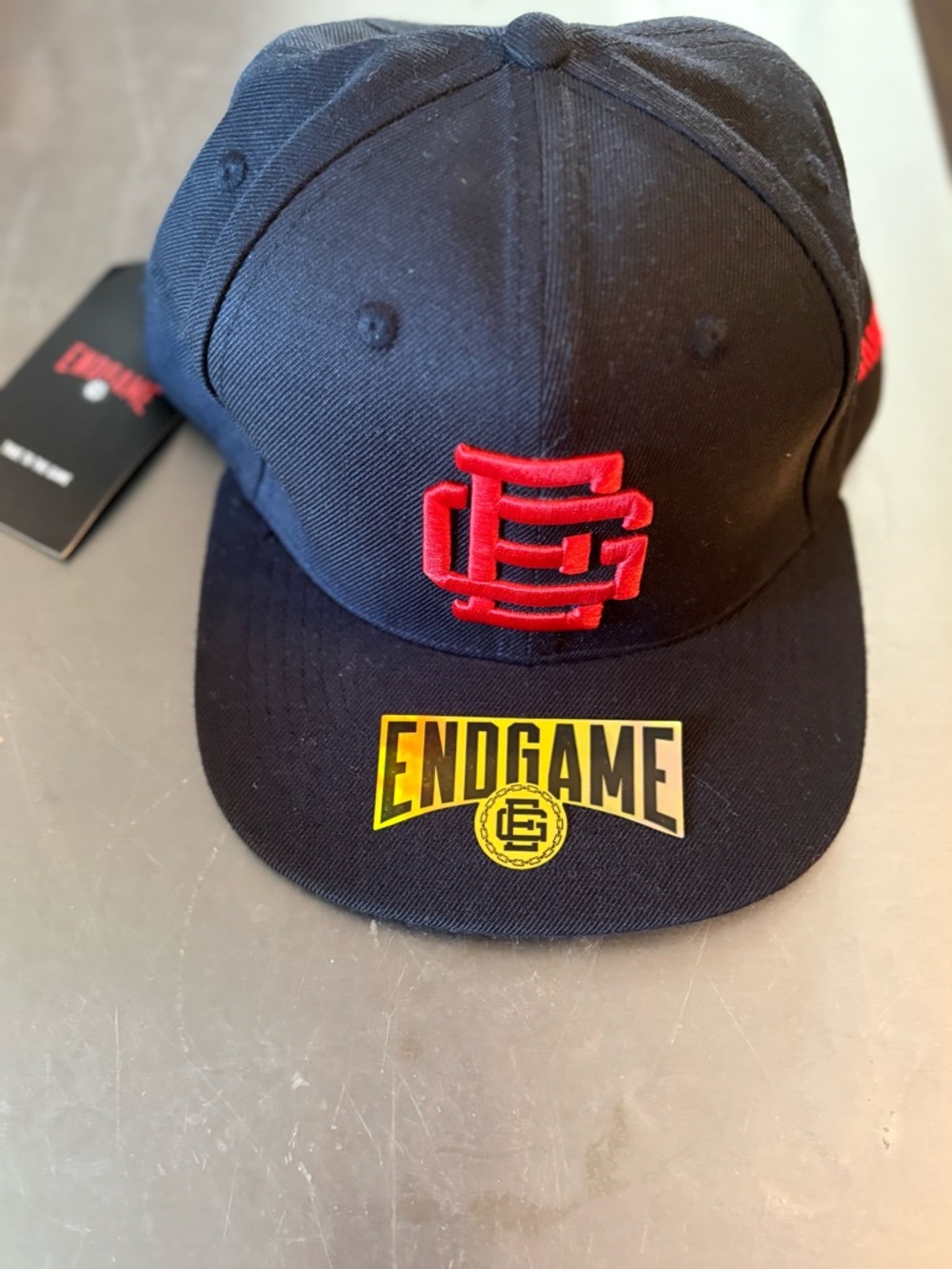 Endgame EG Snapback Hat Black Red Logo Streetwear Cap Adjustable New